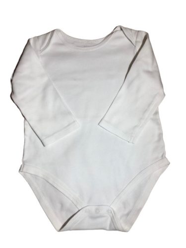Fehér hosszú ujjú body 92-98cm