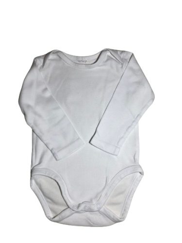 Fehér hosszú ujjú body 62-68cm