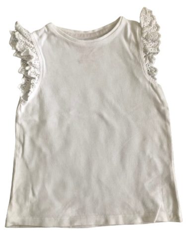 F&F ujjatlan fehér felső 98-104cm