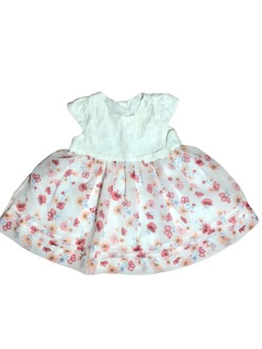Virágos ruha csipkével 62-68cm