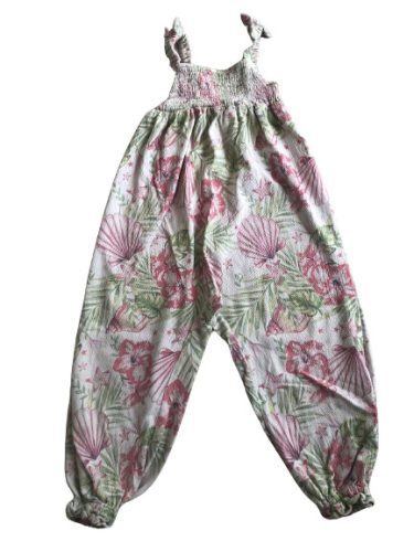 Virágos kagylós playsuit 98-104cm