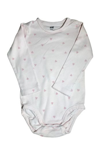 H&M hosszú ujjú szívecskés body 86cm