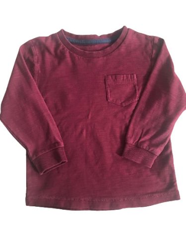 Matalan bordó hosszú ujjú felső 92-98cm
