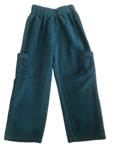 Zőld bordázott nadrág oldalzsebbel 92-98cm